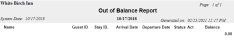 Out of Balance Report (showing no current Out of Balances) example